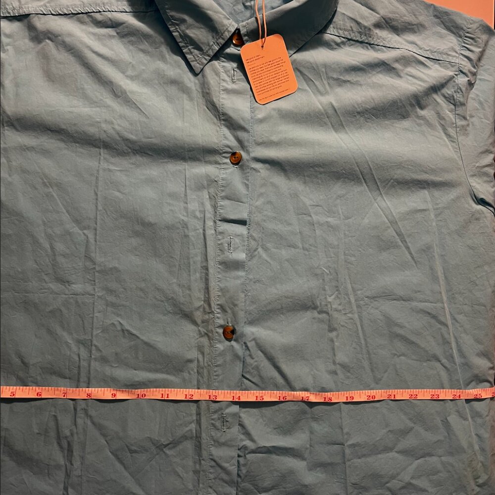 ✨ DONNI  The Pop Button Down – Teal | Size Large | NWT ✨